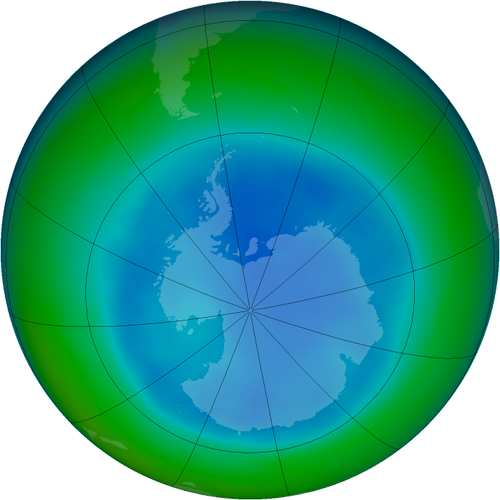 Antarctic ozone map for August 2008